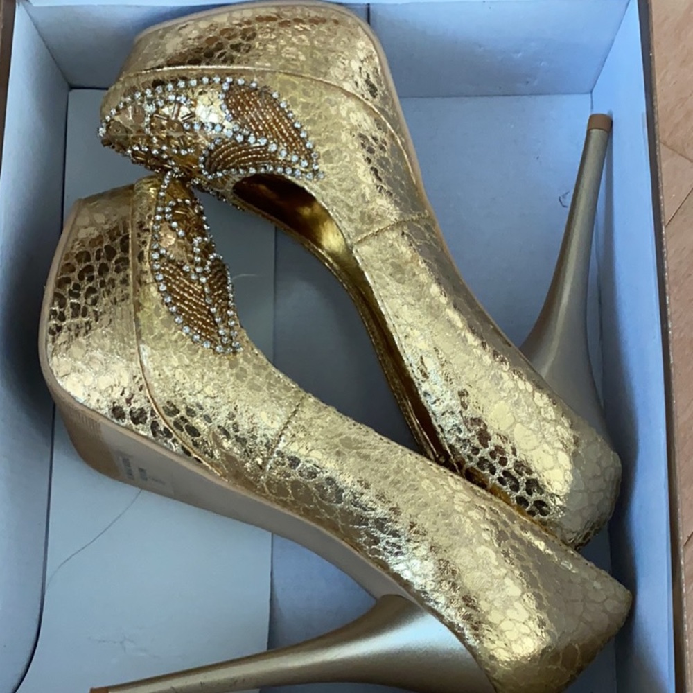 Gold Sequin Shoes